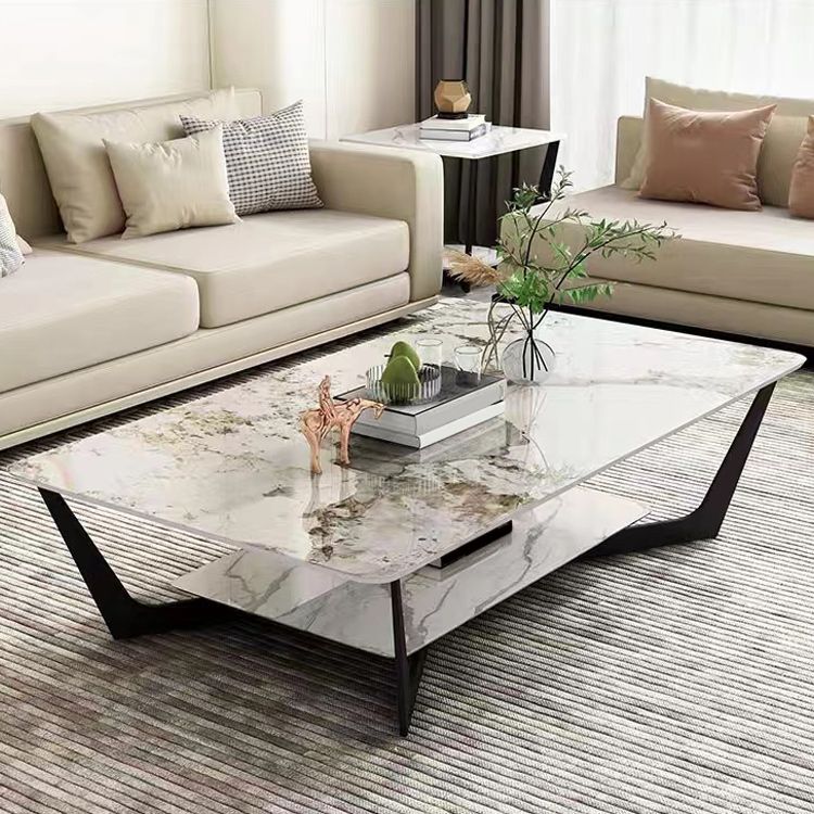 Slate Rectangular Coffee Table Minimalist Coffee Table for Living Room