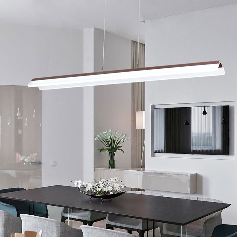 Simple LED Island Light Modern Style Metal Hanging Light for Dining Room