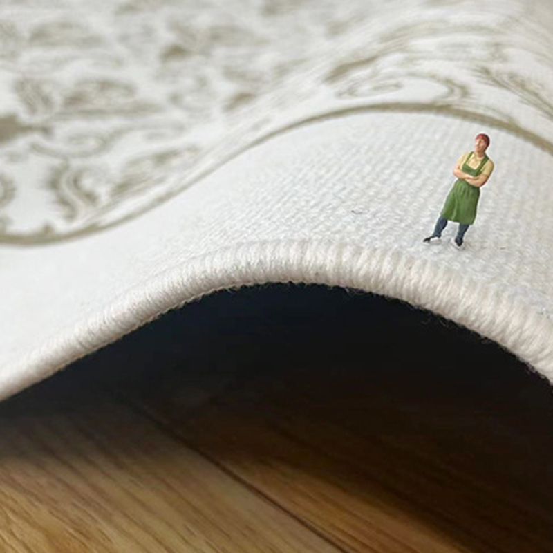 Polyster Rectangle Area Rug Living Room Banded Pattern Non-Slip Backing Modern