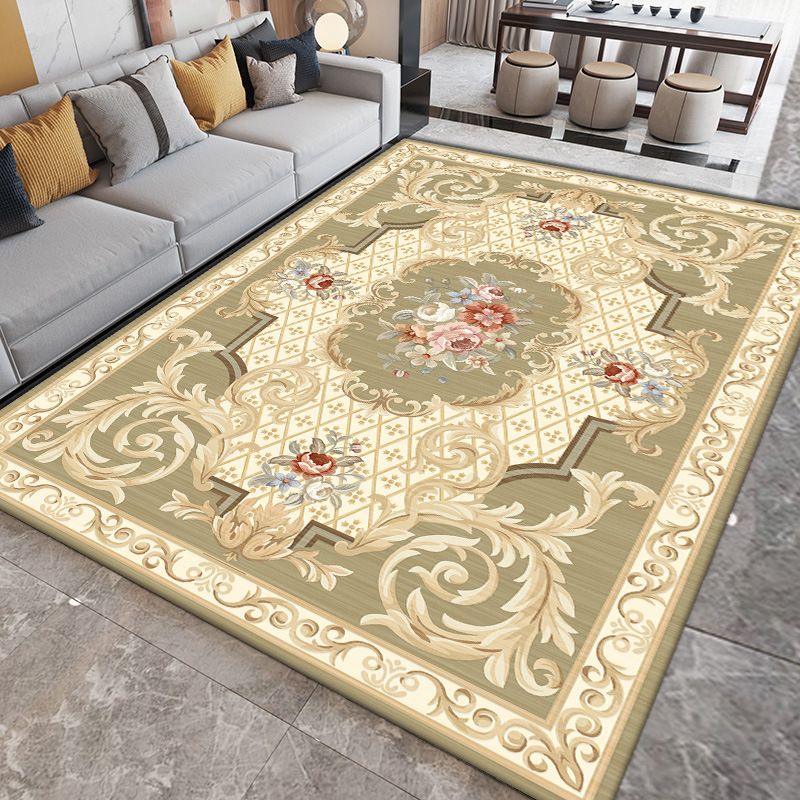 Wine Red Modern Rug Polyester Graphic Indoor Rug Stain Resistant Rug for Living Room