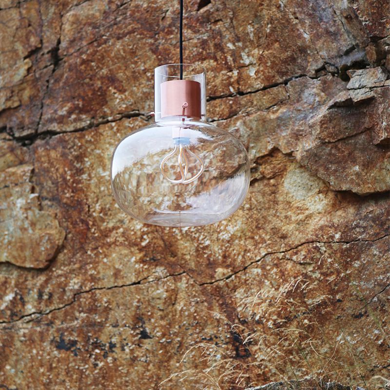 Glass Drum Pendant Light in Modern Creative Style Wrought Iron Hanging Lamp for Interior Spaces