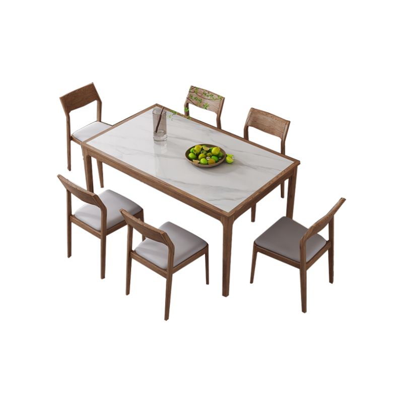 1/5/7 Pieces Modern Sintered Stone Top 4 Legs Dining Set for Home
