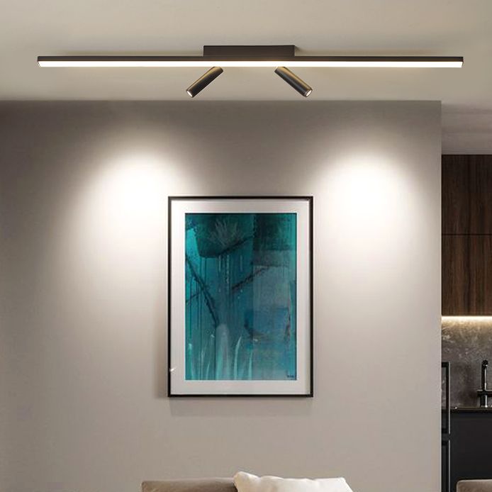Éclairage encastré semi-LED moderne à 2 lumières pour porche, éclairage linéaire, style concis