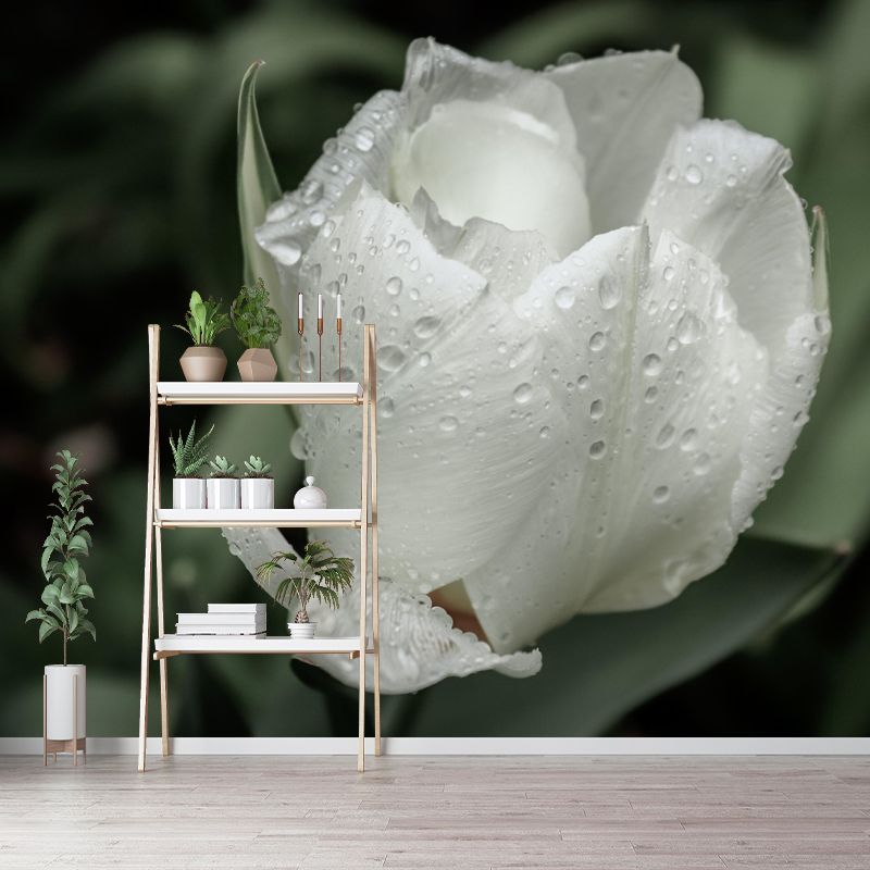 Customized Tulip Bud Mural Wallpaper Contemporary for Guest Room Decor
