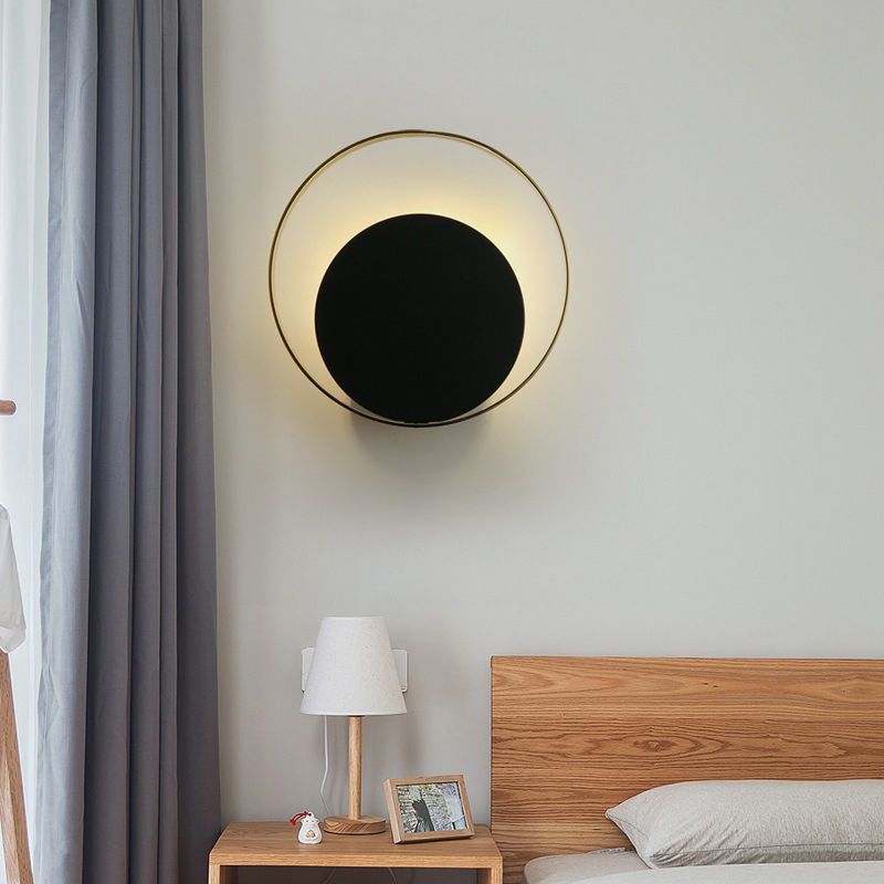Post Modern Wall Light Black Metallic Lighting for Living Room