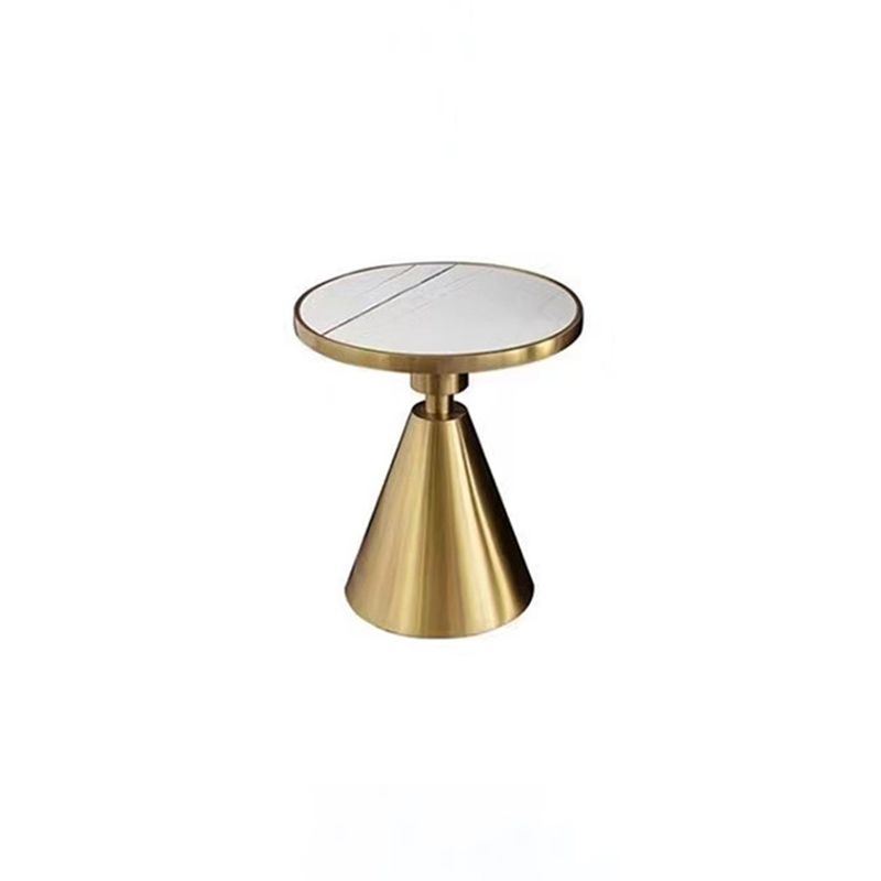 Pedestal Base Design Cocktail Table Marble Table Round Coffee Table with Metal Base