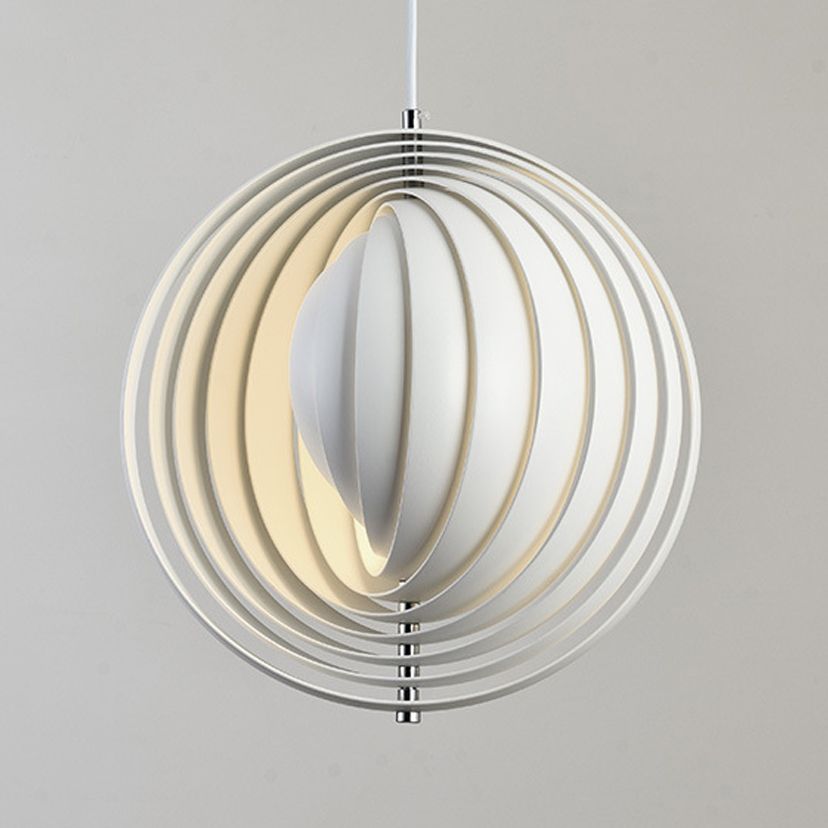 Modern Style Hanging Lamp Creative Metal Pendant Light in White for Corridor Bedroom