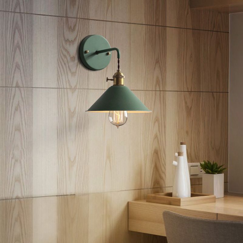 1-Light Cone Wall Light Sconce Modern Style Metal Wall Mounted Lights