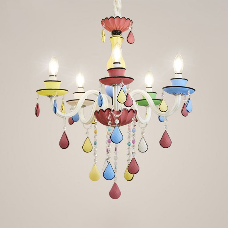 Lamaron lampade a candela del lampadario in metallo multicolore lampada sospesa per soggiorno