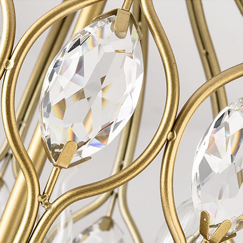 Modern Lantern Metal Pendant Light 4/5 Light Chandelier Light in Black/Brass with Faceted Crystal Accent