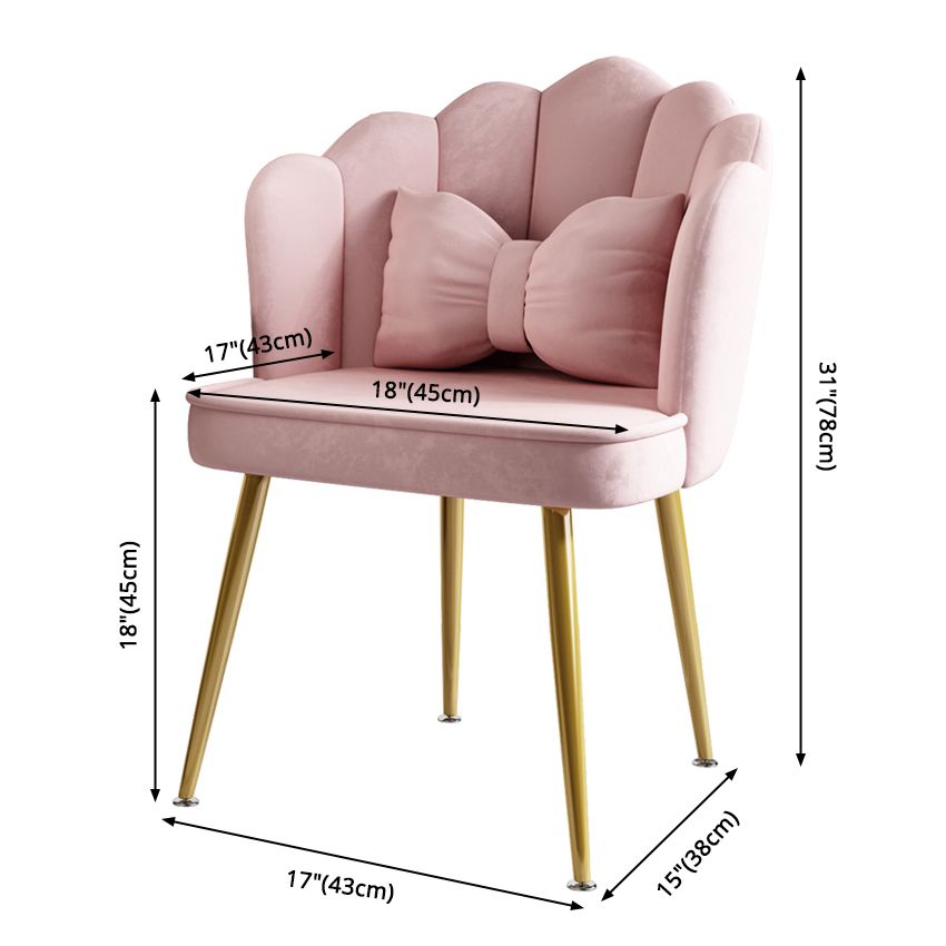 Glam Style 16.5'' Wide Dining Room Chair Solid Back Chair with 4 Metal Legs for Home Use