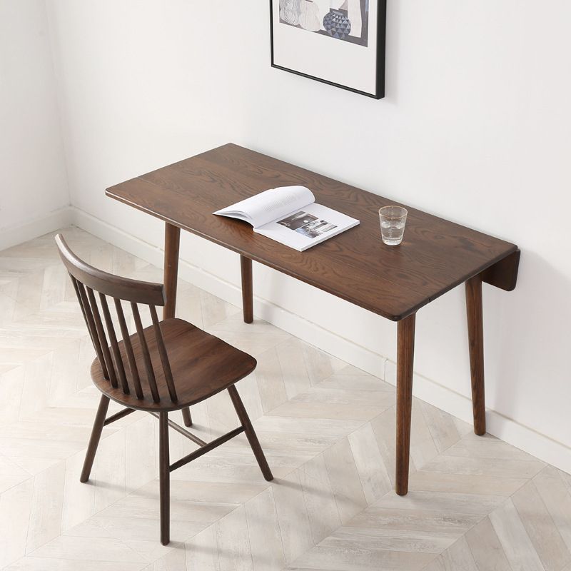 Rectangle White Oak Solid Wood Table Foldable Dining Table with 4 Legs for Restaurant