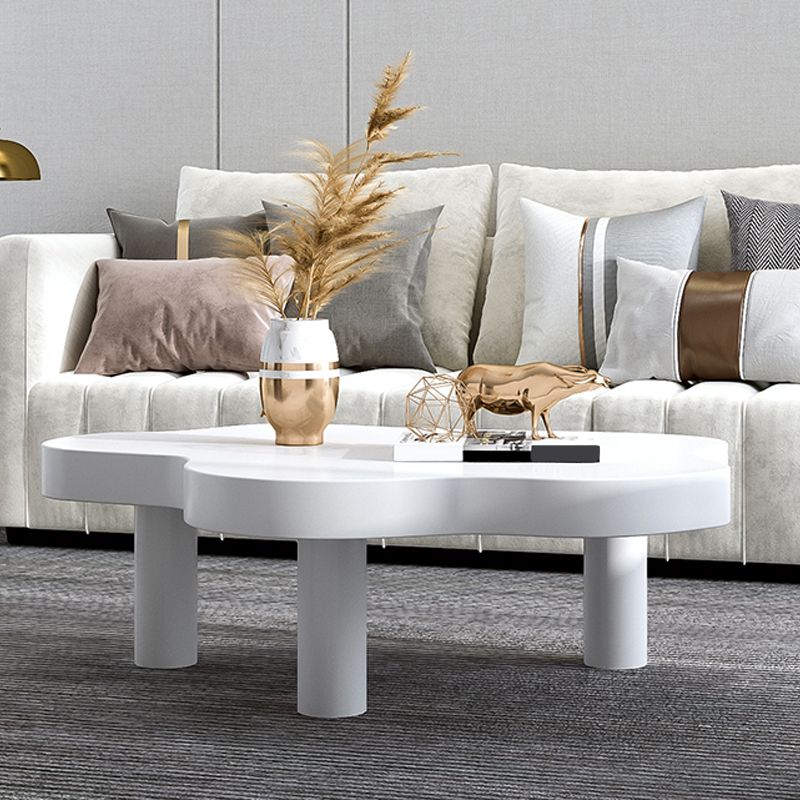 Solid Wood Cloud-Shaped Coffee Table Nordic 3 Legs Cocktail Table