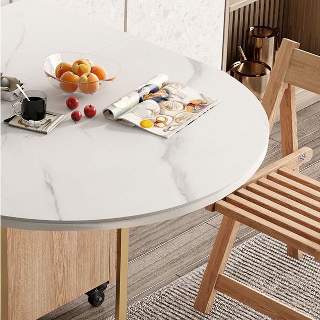 59"L Minimalist White Kitchen Dining Table Oval Shape Dining Table with Pedestal Base