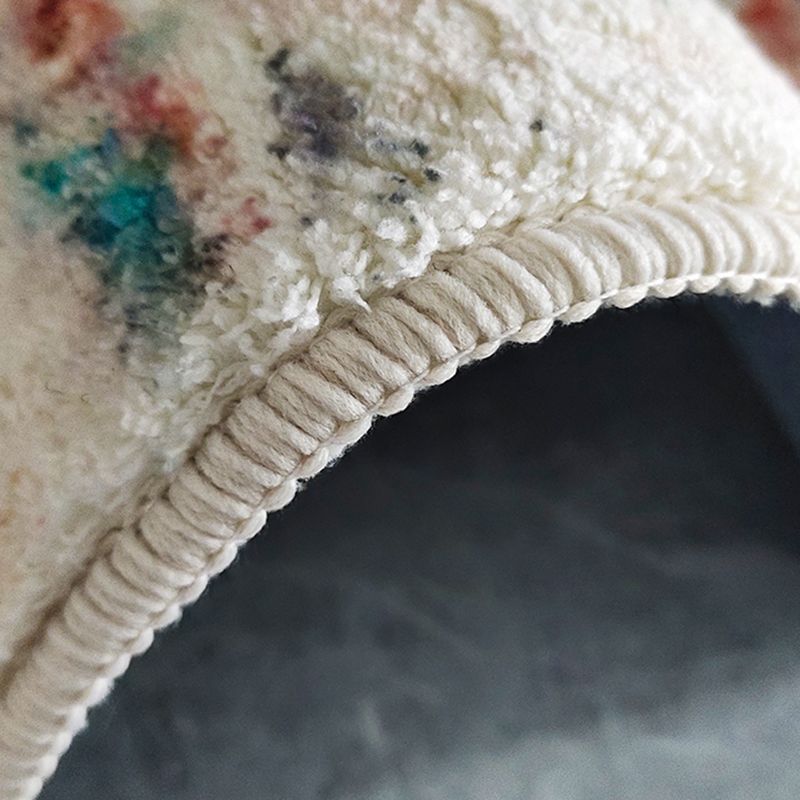 Fancy Modern Area Rug Beige Tie-Dye Pattern Polyester Area Carpet Non-Slip Rug for Living Room