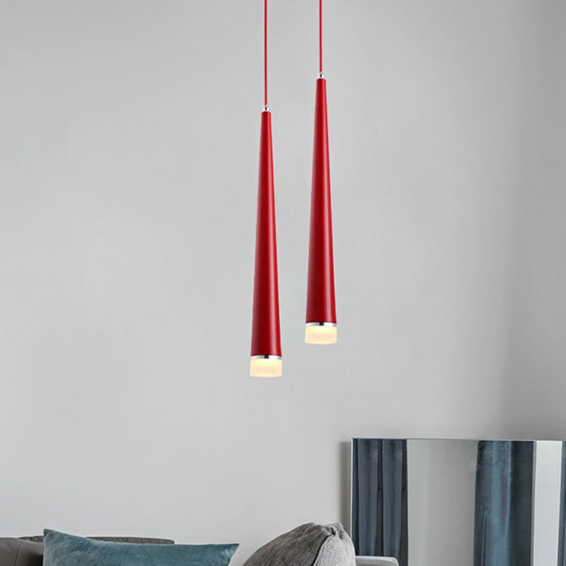 Verjüngte Decke Helles Metall moderne LED Grau/rotes Wohnzimmer Anhänger Leuchte in Weiß/warm/neutral