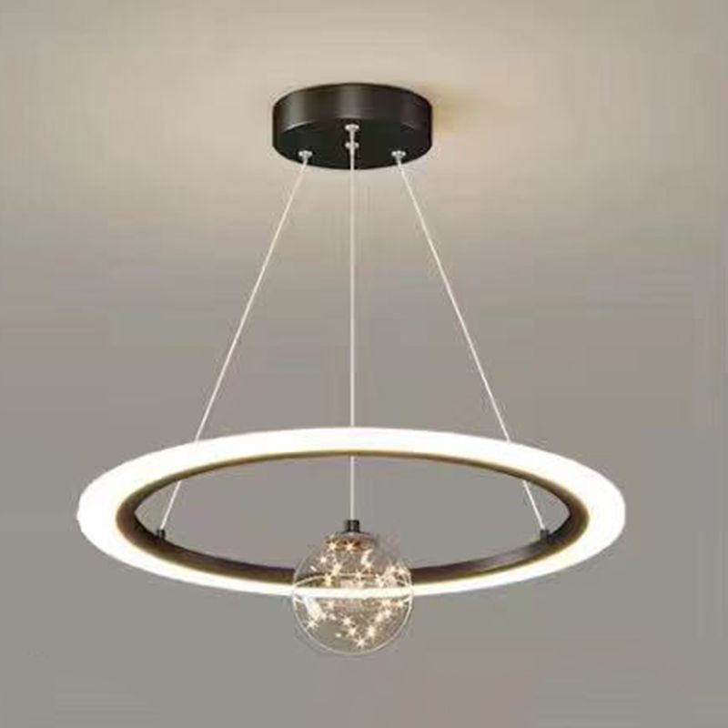 Multi Lights Ring Pendant Chandelier Modern Style Metal Hanging Lamps