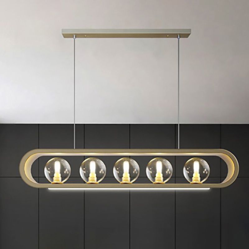 Minimalismo Isla Ligera Ligera de vidrio transparente accesorios de iluminación para comedor