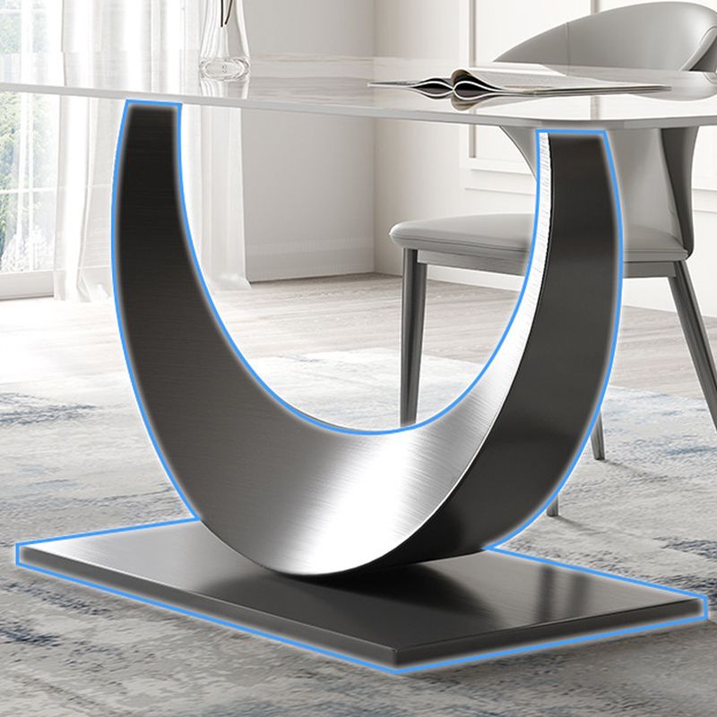 Industrial Dining Rectangle Table Sintered Stone Table with Metal Legs for Home Use