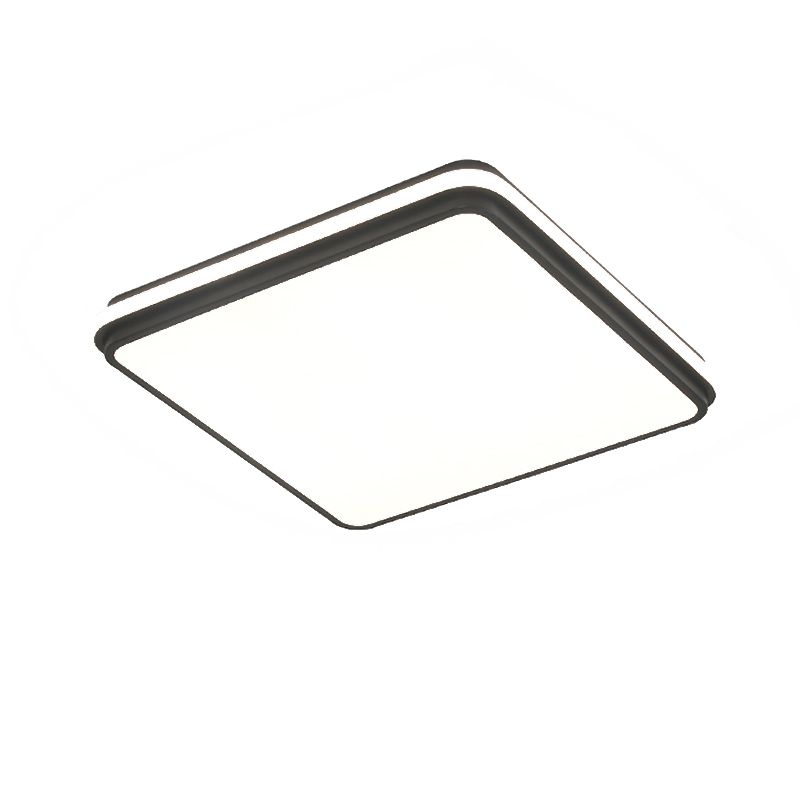 Minimalism Ceiling Light Fixture Black Flush Mount with Metal for Living Room
