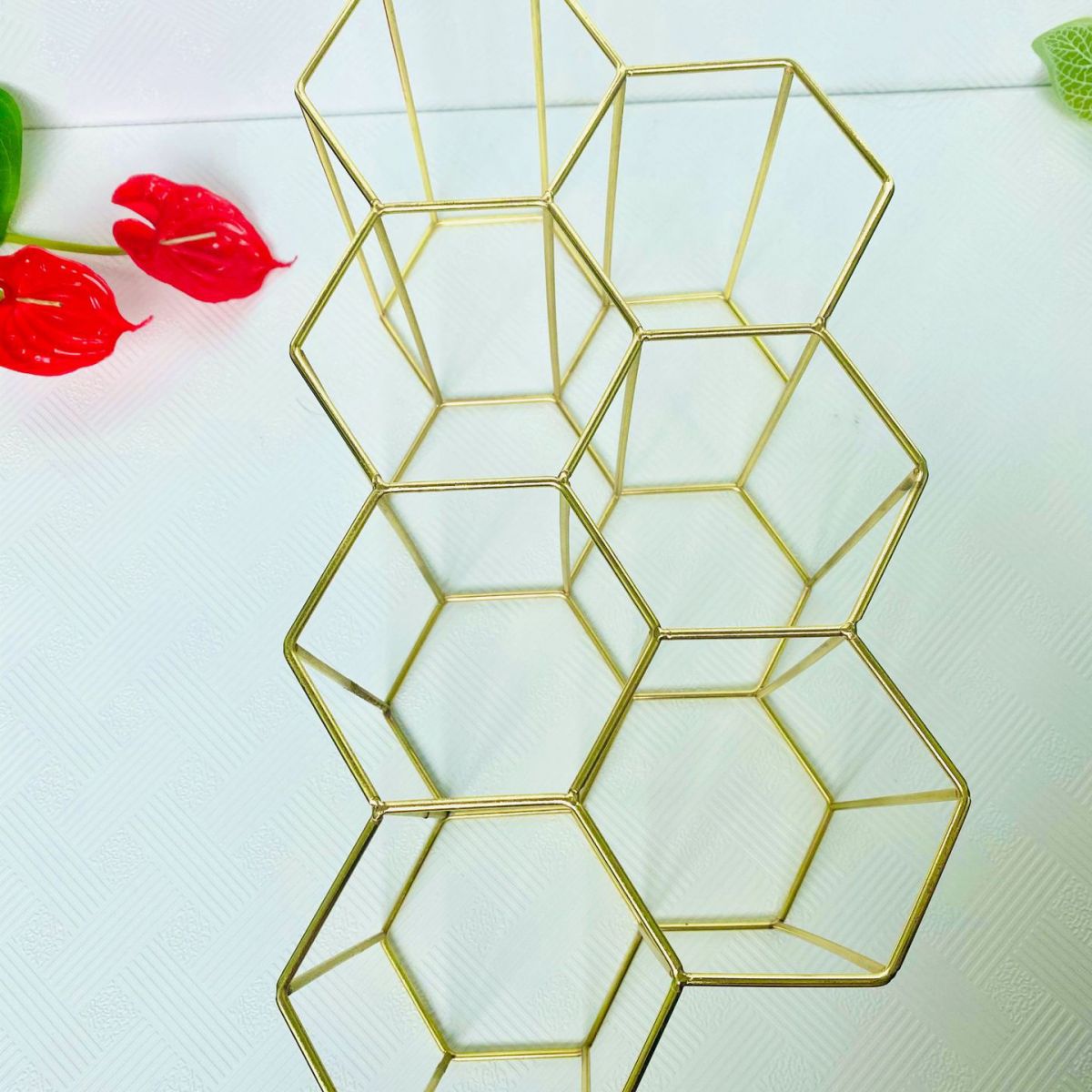 Tabletop or Countertop Free-Stand Bottle Wine Rack Modern Metal Wine Bottle Holder