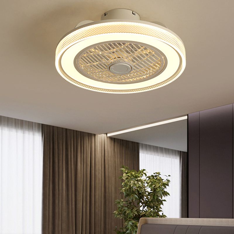 20 "runde Kasten Deckenlüftungslampe minimalistische weiße LED -Halbflush -Licht für Schlafzimmer
