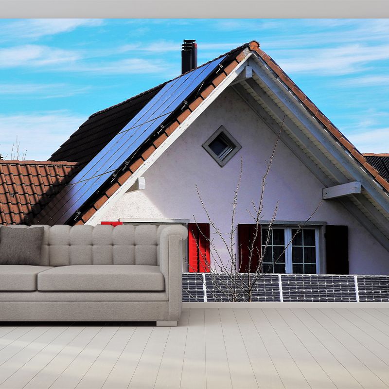 Buildings Photography Wall Mural Modernism Style Wall Decoration for Sitting Room