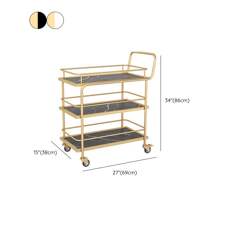 Home Dining Rolling Kitchen Trolley Modern Open Shelves Kitchen Island