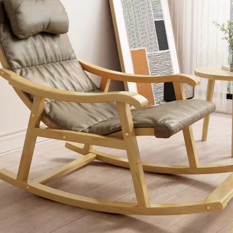 Contemporary Rocking Chair Solid Wood Rocker Chair with Padded Seat