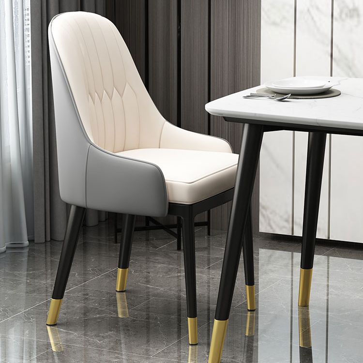 Scandinavian Style Metal Dining Chairs Dining Room Armless Parsons Chair