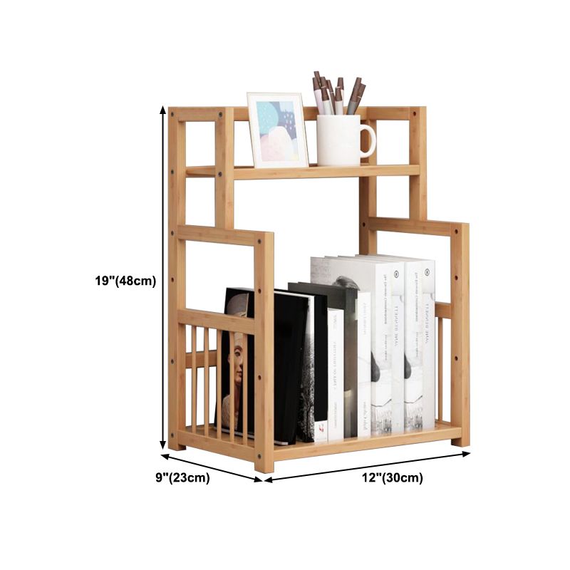 Bamboo Shelf Bookcase Natural Open Back Bookcase for Study Room