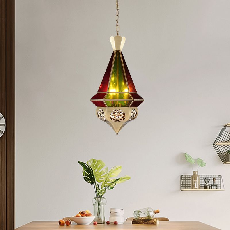 Lampadario a 3 luci del ristorante ad arte a sospensione in sospeso conico in metallo con arredamento a cavo