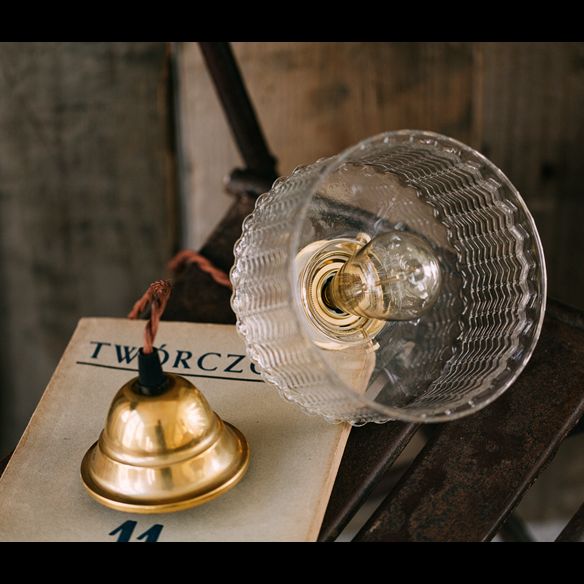 Fish-bone Texture Glass Hanging Light Brass Drum Shade Pendant Lamp for Bedroom Dining Room