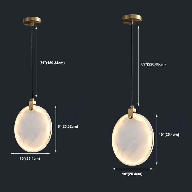 1 Light Round pendant light with Shone Shade Simplicity Hanging Light in White