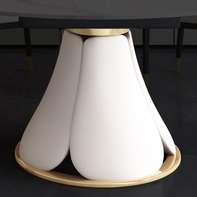 Modern Pedestal Round Dining Table Stone Table for Dining Room Kitchen