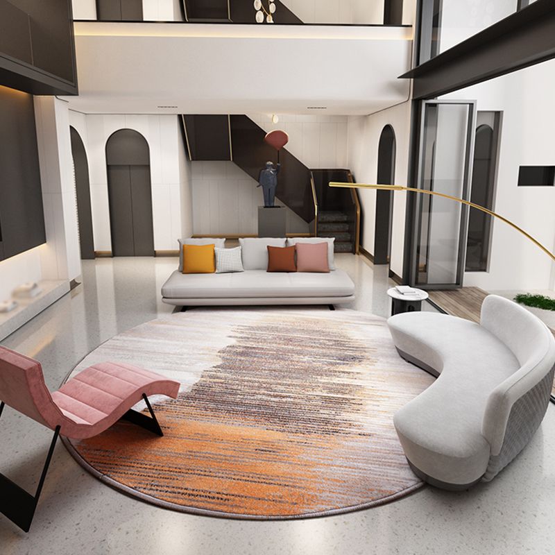 Simplicity Area Rug Abstract Round Rug Polyester Washable Rug for Home Decor