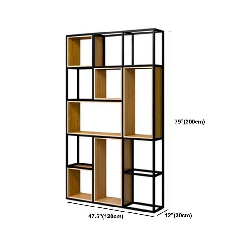 Modern Office Open Shelf Natural 11.81" W Engineered Wood Bookshelf