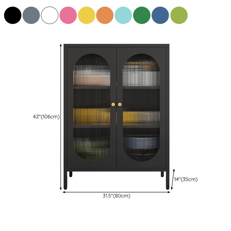 Glam Style Buffet Table Metal Buffet Sideboard with Cabinets