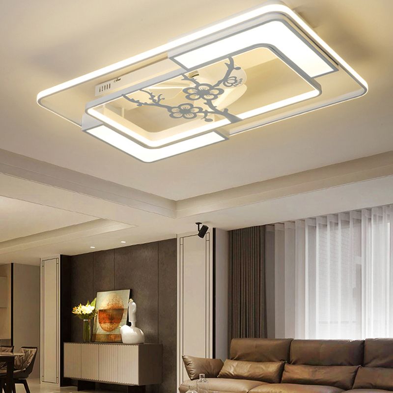 Lampada per ventola a soffitto moderna Nordic Acrilico da letto da letto Soggiorno semifulò la luce del soffitto
