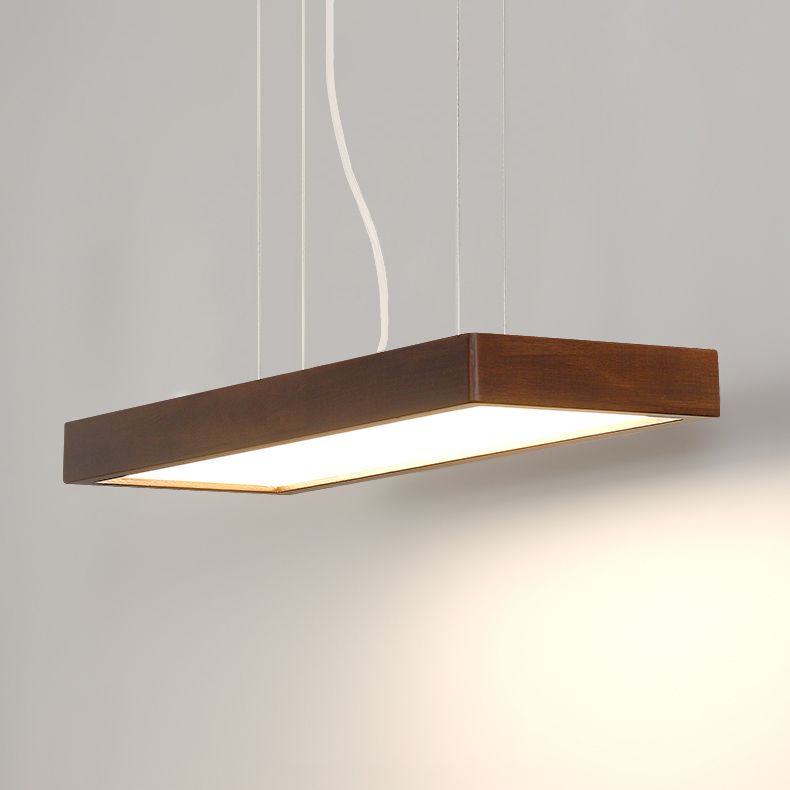 Rechthoek kroonluchter verlichtingsarmaturen eigentijds hout 1 lichte eiland kroonluchter