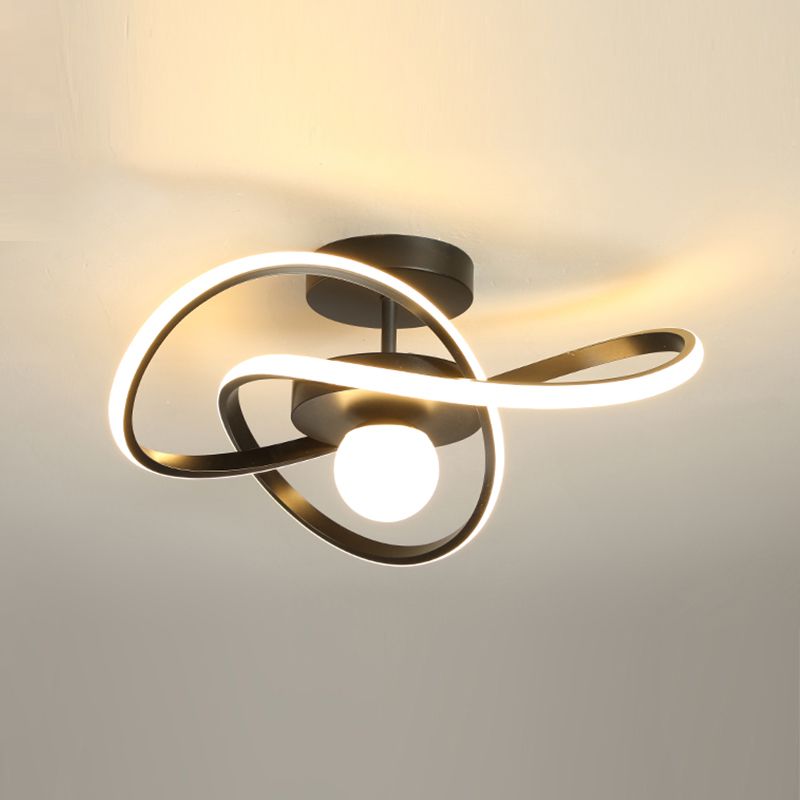 Minimalism Ceiling Light Twisted Flush Mount with Metal for Bedroom