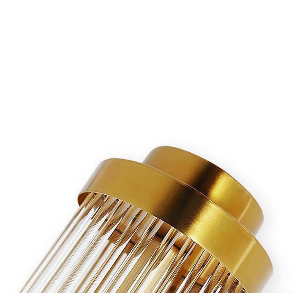 Gold 2-Light Wall Light in Modern Luxury Style Cylindrical Crystal Wall Lamp for Bedroom