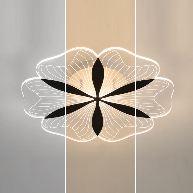 Metal Flower Shape Flush Ceiling Light Modern Style 1 Light Flush Mount Lighting