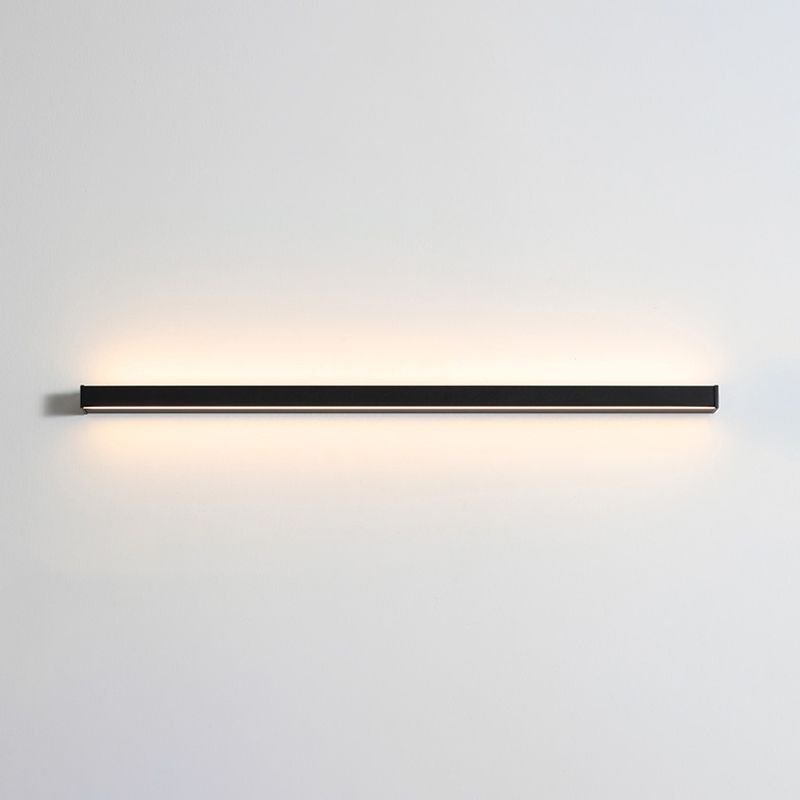 1-Light Linear Wall Mount Light Modern Style Metal Wall Mount Lighting in Black