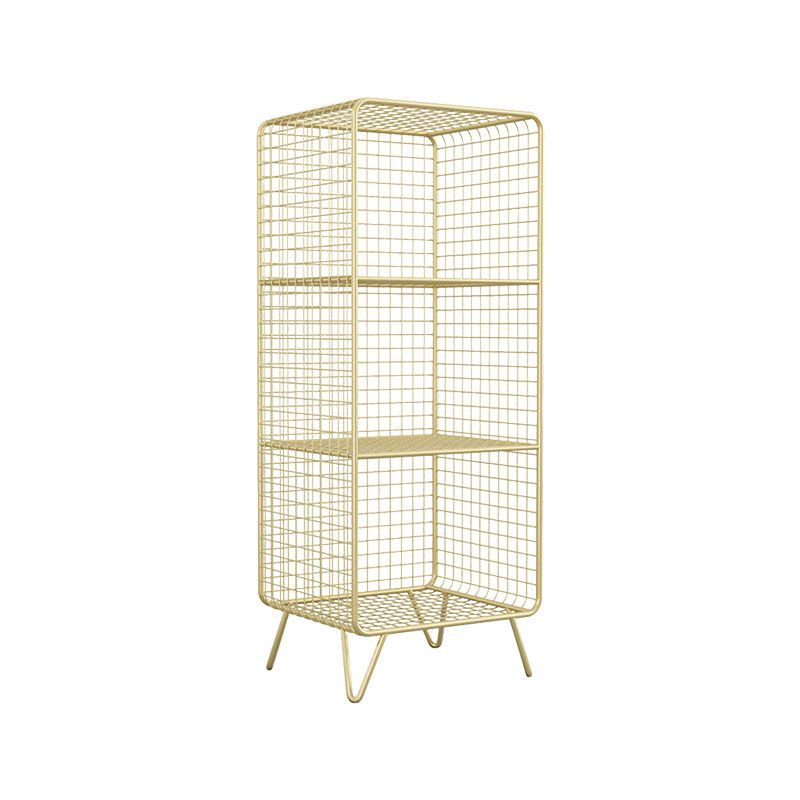 12" D Metal Frame Bookshelf Modern Closed Storage Bookcase for Bedroom