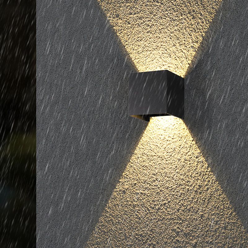 Modern Metal Wall Sconce Square Shape Wall Light with Acrylic Shade for Living Room