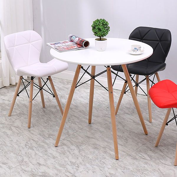 Sedia laterale di faggio contemporanea sedia opaca finitura da pranzo imbottita