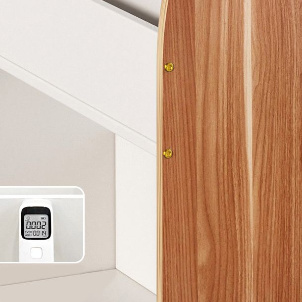 Contemporary Ladder Bookcase Manufactured Wood Bookshelf with Caster Wheels