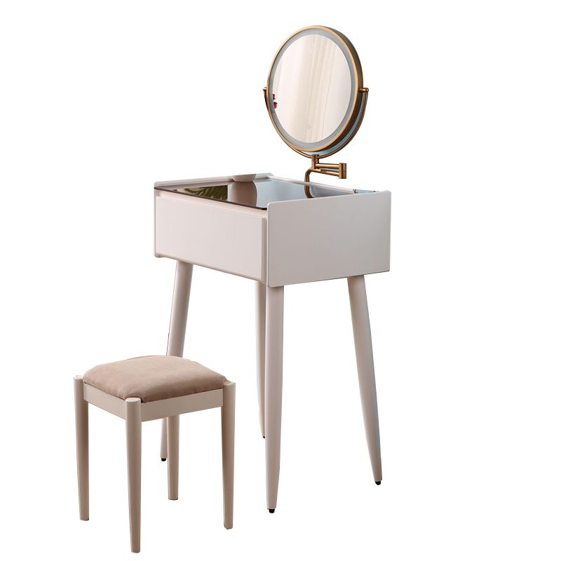 Contemporary Make-up Vanity Bedroom Glass Lighted Mirror with Drawer