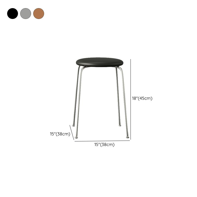 Contemporary Indoor Metal Bar Stool Backless Upholstered Bar Stool
